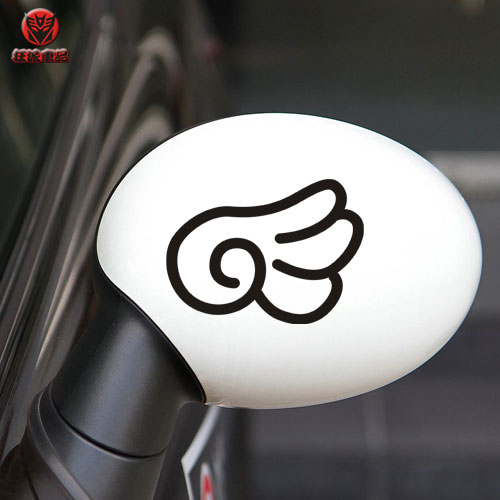 可爱天使翅膀卡通汽车贴纸车身尾标反光后视镜电瓶摩托车贴装饰
