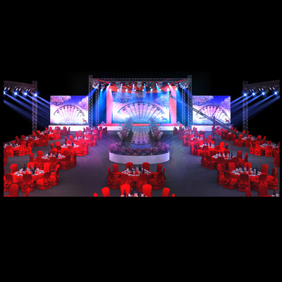 3D效果图婚礼婚庆效果图设计舞台舞美设计庆典喜庆走秀演出设计