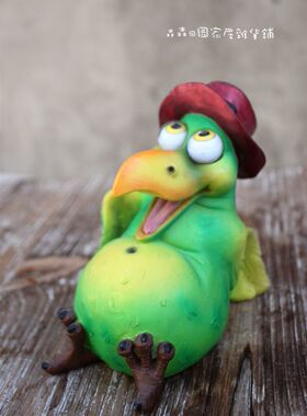 摆件外贸美式乡村彩色眼珠鹦鹉