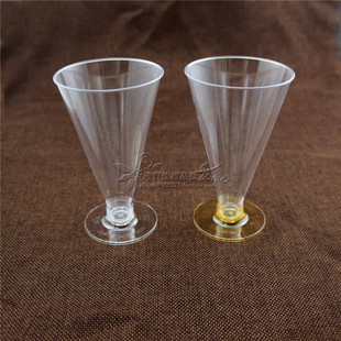 GD28透明高脚杯一次性果冻杯塑料布丁杯木糠杯慕斯杯小蛋糕杯锥形