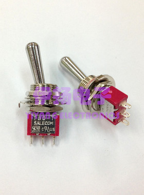 SH SALECOM台湾兴瀚进口12MM大头钮子开关 T80-T T813 3脚2档
