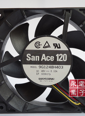 日本三洋 12CM静音风扇 12025 48V 0.10A 9G1248H403服务器风扇