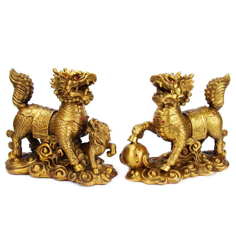 麒麟摆件家居装饰品一对