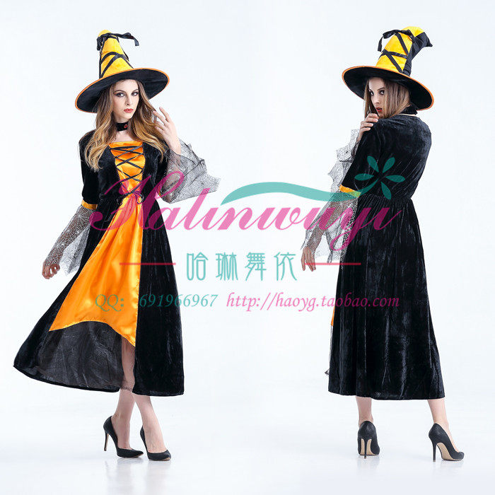 万圣节成人服装 女巫婆化妆舞会服装 吸血鬼蜘蛛女巫裙cos动漫