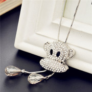 Love jewelry Korea cute hip hop fashion monkey women winter long pendant necklace sweater chain-mail