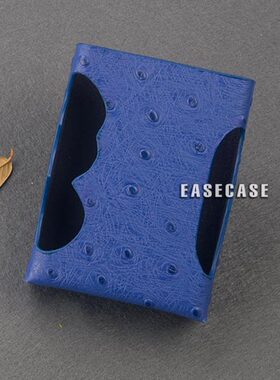 A6款 EASECASE 定制 chord mojo 真皮套 保护套 鸵鸟纹牛皮宝蓝色