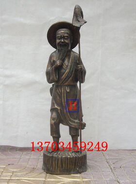 客厅姜子牙全身站像仿古青铜器