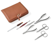 DOVO 浅棕色牛皮套 修指甲修脚套装 德国杜沃 Manicure&Pedicure