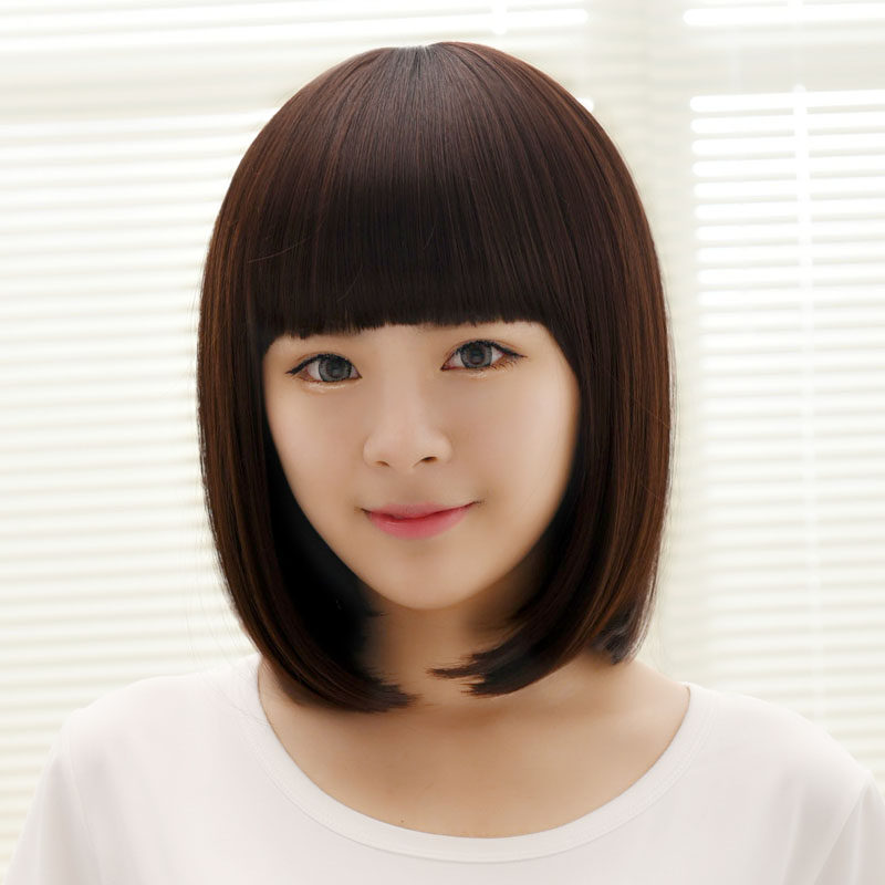 假发短发女 齐刘海中长新款沙宣女生蓬松帅气逼真女士时尚韩版