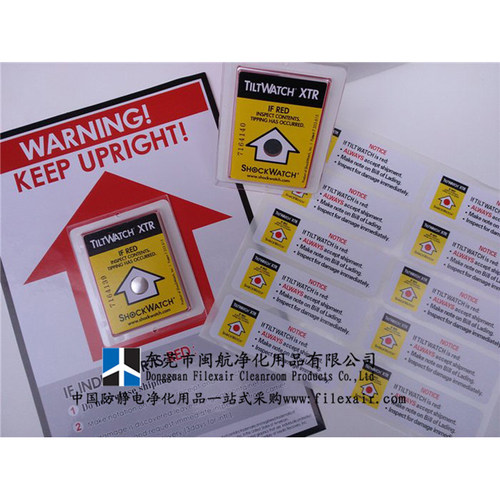 现货供应美国TIL TWATCH XTR单角度房子型防倾斜标签，货物出口欧美等地，用于贴在外箱上，以监视货物在运输中是否倾斜。防倾斜标签+大贴纸+小贴纸=一整套，100套为一盒。一盒起包邮，如需要更改运费，请拍下耐心等待卖家更改运费。