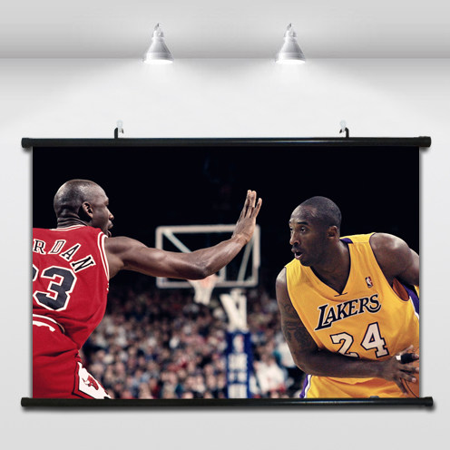 NBA球星科比乔丹单打艺术海报挂画墙贴客房书房现代装饰有框壁画