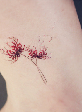 【女仆TATOO】043彼岸花曼珠沙华纹身贴 地狱少女阎魔爱 D0003