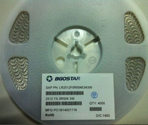 贴片合金电阻LR2512FR004-3W  2512  3W  4毫欧  1%BGO一盘4K