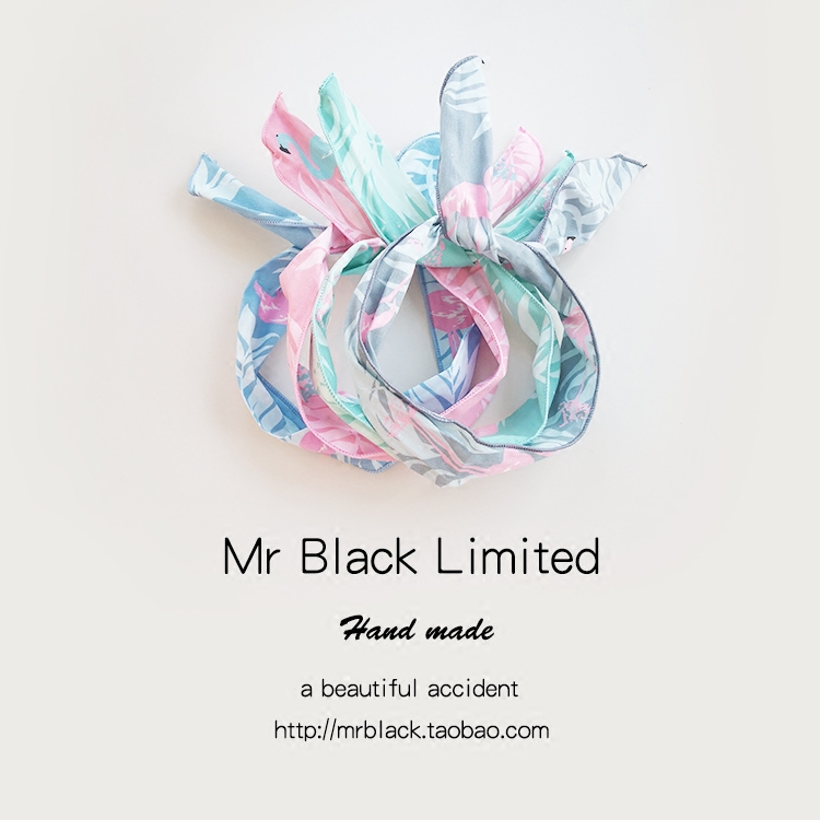 MrBlack发饰 夏季清新度假火烈鸟盘发箍纯棉热带植物发带粉蓝绿灰|ruв категории Украшения,ювелирные изделия, шпилька - от Buy2taobao.com для оказания профессиональной услуги покупки агента Taobao