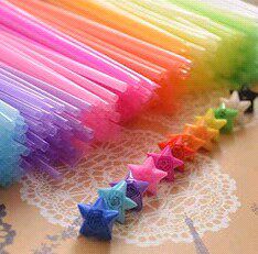 夜光半透明塑料吸管幸运星折纸DIY叠许愿漂流瓶满