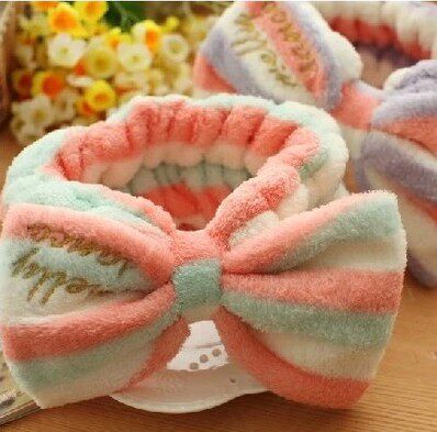 韩国发饰可爱运动束发带蝴蝶结化妆洗脸毛巾韩版绒布发箍发卡饰品在类目 家庭/个人清洁工具, 个人洗护清洁用具, 束发带中 - 来自Buy2taobao.com提供专业的淘宝代购服务