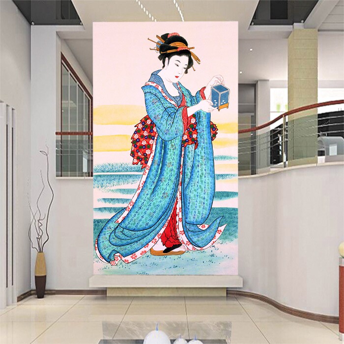 日式美女和服墙布壁画