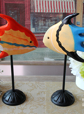 包邮对鱼实木雕刻婚庆礼物装饰品