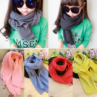 柠檬C多 秋冬新款 儿童糖果色百褶围巾/女童围脖/可亲子