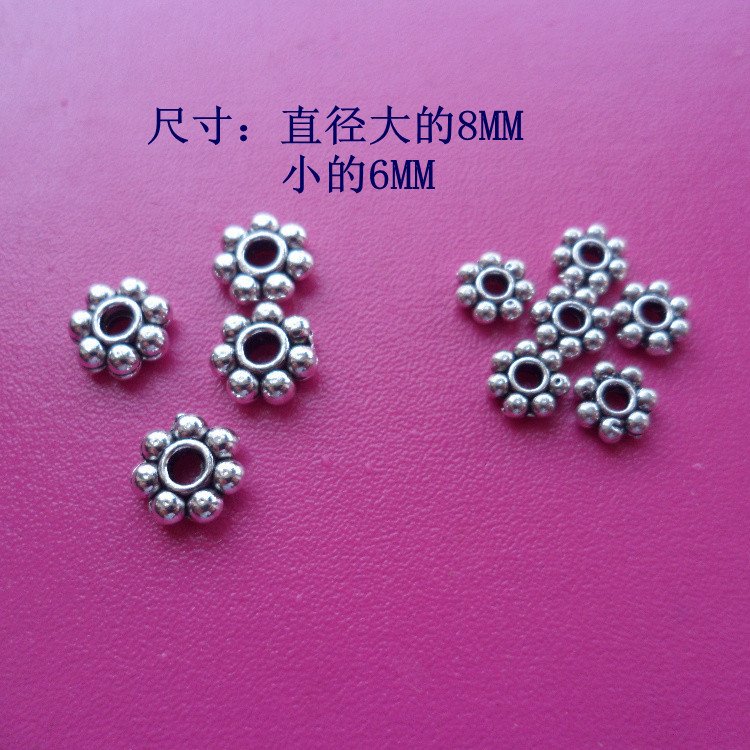 藏银隔片 散珠隔珠垫片 DIY佛珠配件 手工串珠雪花材料