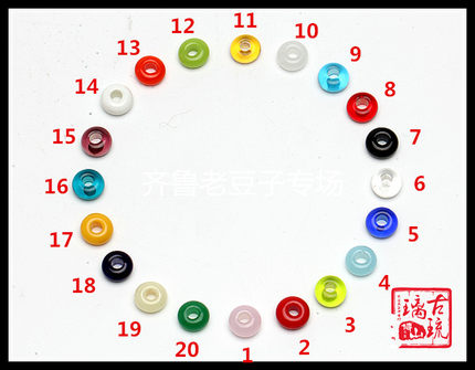 DIY配件 8*4mm多色手工琉璃算盘珠 散珠精品配珠 隔珠隔片垫片