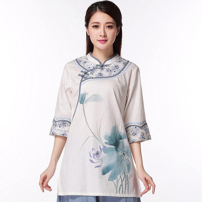 2019 Chinese style Cotton and hemp Summer wear Ethnic style Chinese style Hanfu Mid length version jacketin the Women's clothing/Boutique , Costume/National costume/Stage costumes , Costume/Chinese clothing , Jacket  category - from Buy2taobao.com to provide professional Taobao agent buy service