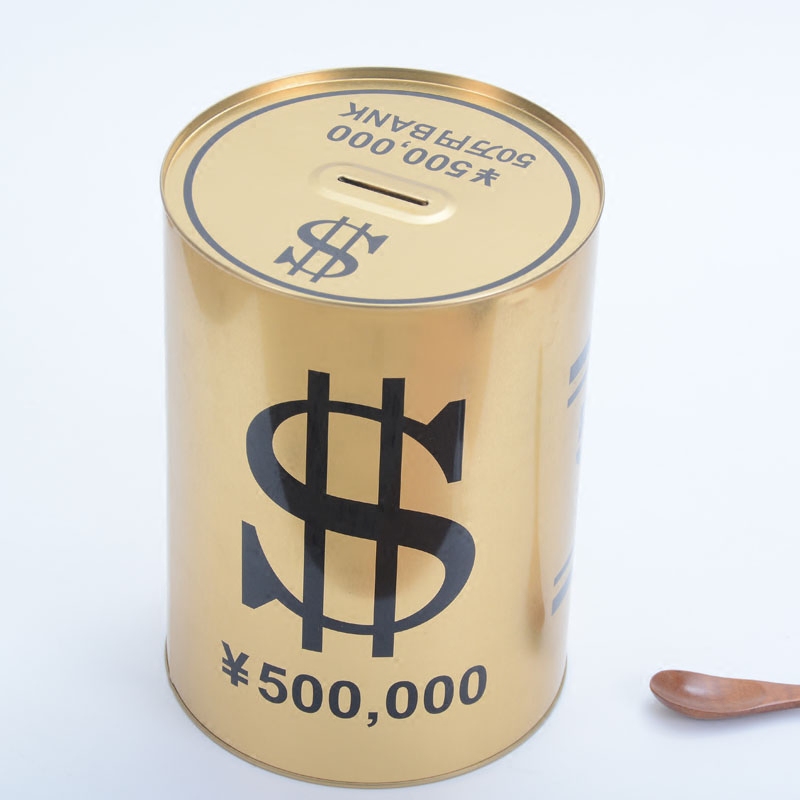 土豪金超大存钱罐儿童储蓄罐只进不出铁皮储钱罐创意个性礼品包邮