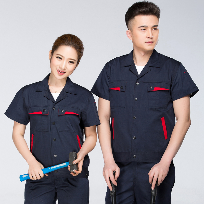 工程服夏装电工服短袖维修服酒店工作服工厂机修服工装制服男套装