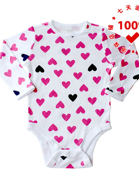 正品老海军OLD NAVY白底红心婴幼儿连体衣三角款包屁爬服纯棉哈衣