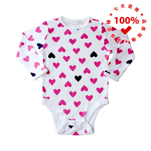 正品老海军OLD NAVY白底红心婴幼儿连体衣三角款包屁爬服纯棉哈衣