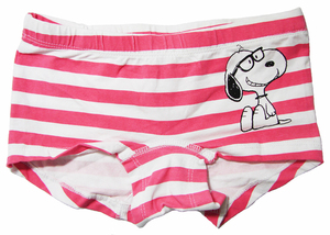 哟呼！SNOOPY 3-6岁女童红白条纹全棉平脚平角内裤四角短裤