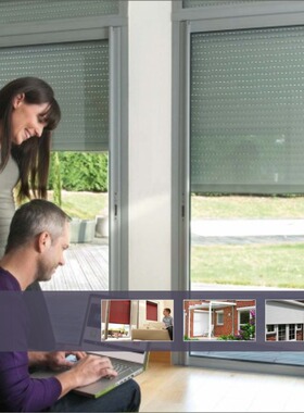 厂家定制电动阳台防盗门铝合金材质遥控防盗报警金属卷闸门卷帘