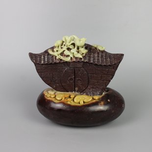 花鸟青田龙蛋石雕摆件喜从天降鹊精玉然俏色纯手工艺新品动物飞禽