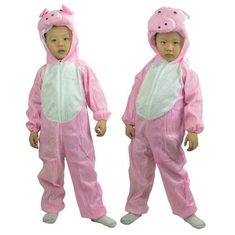儿童节儿童表演演出服装道具动物服装 动物连体衣服 粉色小猪衣服