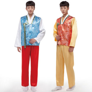 韩国传统男式 拍照写真韩风男少数民族服装 韩服朝鲜族舞蹈演出服装