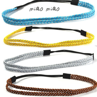 运动发带百搭双层细款简约散步松紧发箍发饰品洗脸发带化妆束发带