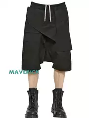 Ro Style Velcro Shorts Baggy Pants Asymmetrical Splicing Stereo Mid-Pants Flap Pocket Pants Low Crotch Shorts