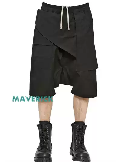 Ro Style Velcro Shorts Baggy Pants Asymmetrical Splicing Stereo Mid-Pants Flap Pocket Pants Low Crotch Shorts