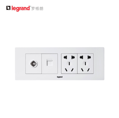 罗格朗尚超风118型四位大盒电脑网络网线+电视有线+10孔电源插座