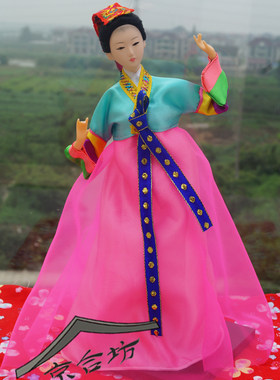 韩版绢人 少数民族工艺品 韩服 韩国古装剧 人偶戏服 娃娃 民族风