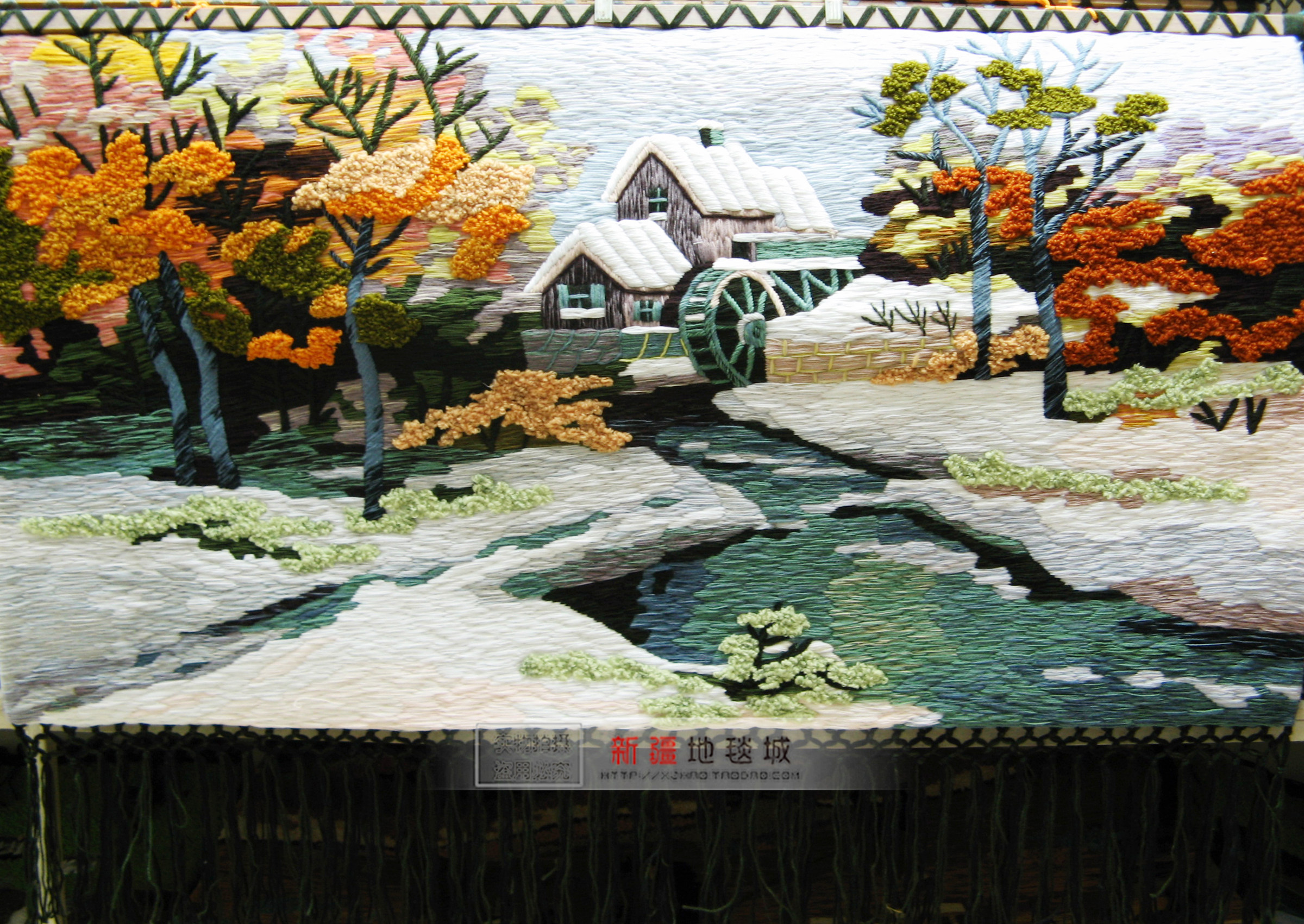 北欧艺术手工编织挂毯装饰画秋冬向日葵客厅卧室壁挂壁毯壁画风景