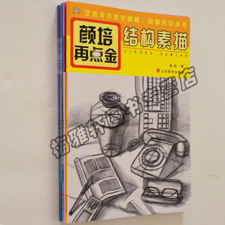 正版 颜培再点金全套——结构素描 素描静物 素描头像 色彩静物 人物速写 高考入门解析临摹技法教材从零起步素描基础教程书籍