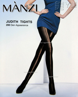 美丫美 袜T裆竖条纹防勾丝袜 Manzi曼姿200D唯美复古镂空蕾丝连裤