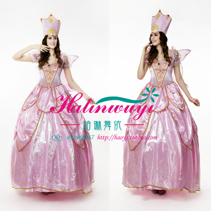 cosplay表演服装皇后女王仙女教母粉色礼服款 公主欧美万圣节演出