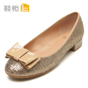 Shoebox shoe fall 2015 bow square shoes new solid color sweet casual light sets foot shoes