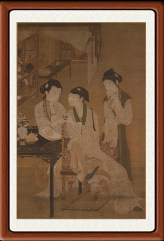 装饰画国画字画客厅人物画书画美女挂画 西厢记张生崔莺莺赠装裱