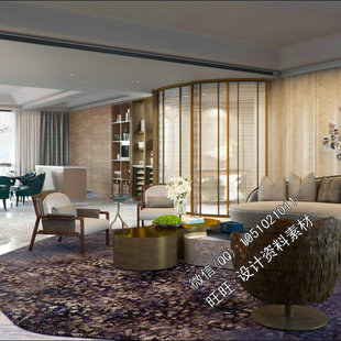 ab最新 设计样板间奥必设计 设计CAD施工图纸物料表效果图现代风格