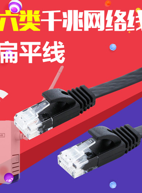 电脑上网络宽带路由器交换机ADSL超五类百兆六类千兆线黑色连接线