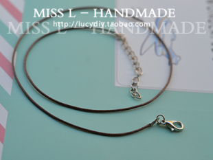 DIY S03 深棕色蜡绳项链成品1mm 防水 3CM延长链 42CM