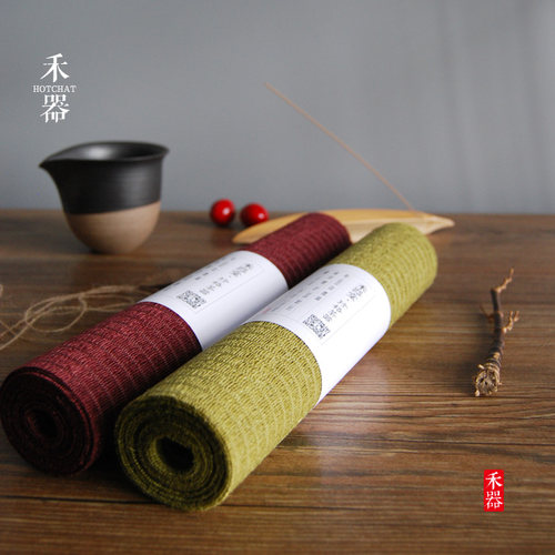 茶道台湾复古亚麻功夫桌旗